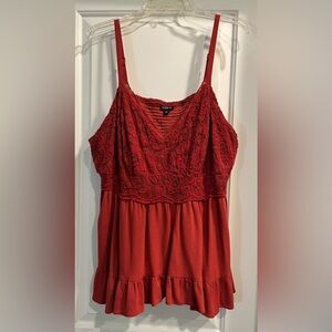 Torrid Orange Ruffled Fitted Camisole